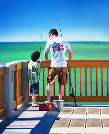 Fishing from the pier in Panama City Beach, FL